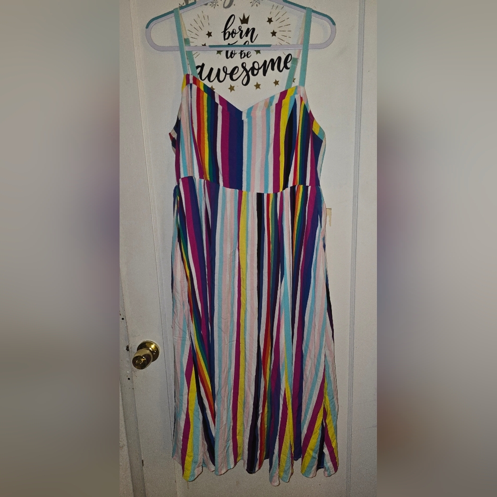 🌈Torrid🌈 Multicolor Striped Pride Dress Size 1 - Picture 3 of 10